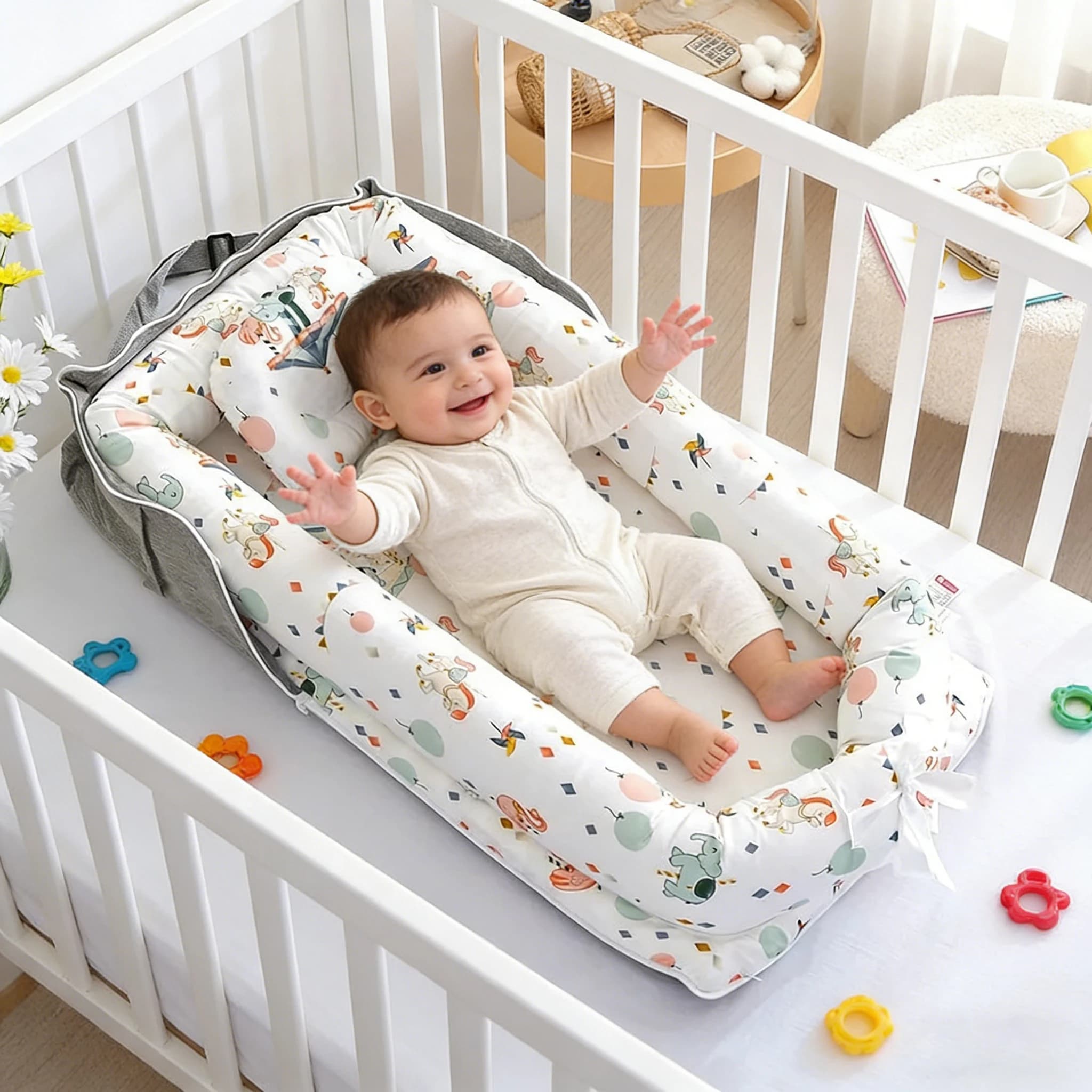 Nuovo Nido per Neonati, Lettino Culla in Cotone per Bambini, Materasso per Culla, Nido per Neonati da 0-24 Mesi, per Maschi e Femmine