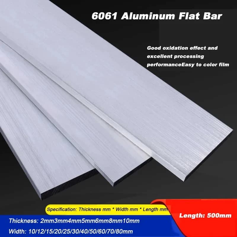 Barra Piatta in Alluminio 6061, Striscia in Lega di Alluminio Solida, Lavorazione Personalizzata, Spessore 1mm 2mm 3mm 4mm 5mm