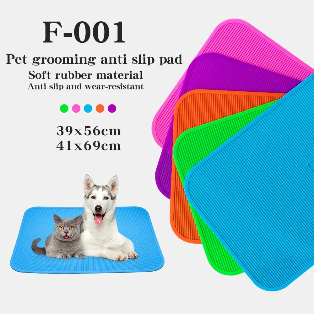 Tappetino in gomma antiscivolo per toelettatura e bagno di animali domestici - Tavolo da addestramento resistente per cani e gatti, tappetino