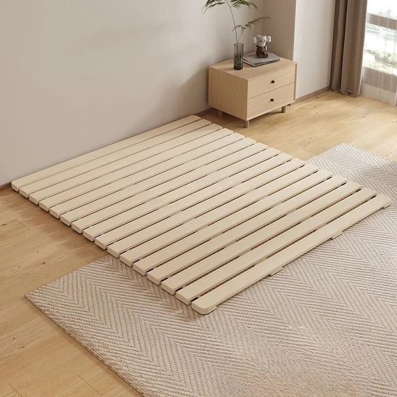 Base letto tatami in legno massello con telaio pieghevole, antiscivolo, traspirante e resistente all'umidità per camera da letto