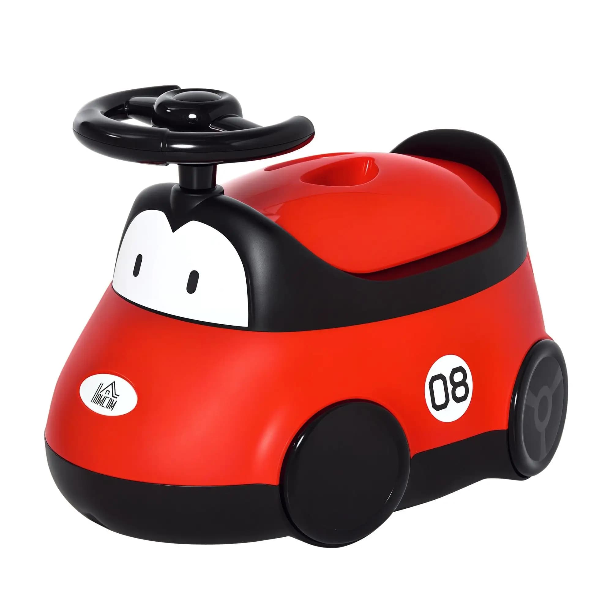 Orinal per bambini a forma di auto, guscio rimovibile, piedini in gomma rossa, 40x27,5x29,1 cm, 50 kg