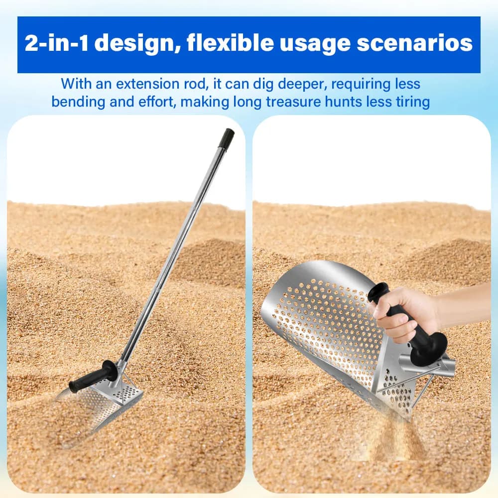 Vendita calda Paletta per sabbia per rilevamento metalli Metal Detector Beach Finds Scoop Attrezzatura Gadget da giardino Utensili Forniture Paletta