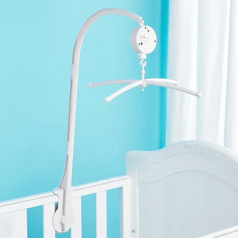 Supporto per campana per lettino, staffa per sonagli bianchi, carillon per culla mobile, giocattolo per culla per neonato, il supporto può ruotare di
