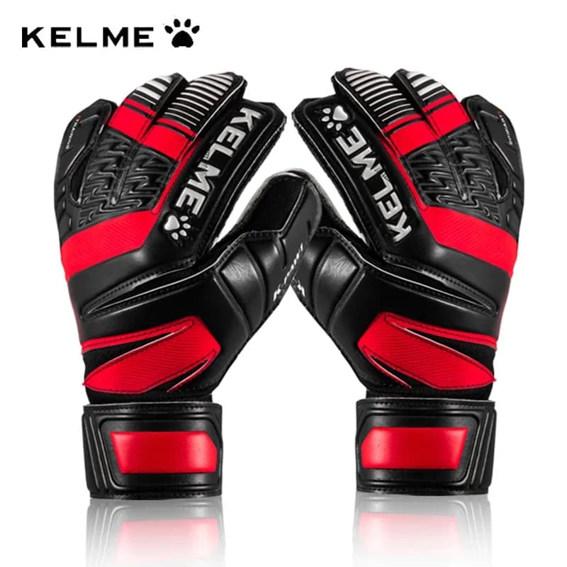 KELME Guanti da portiere Uomo antiscivolo Dita rimovibili Guanti da allenamento per calcio futsal Attrezzatura da calcio da competizione professionale