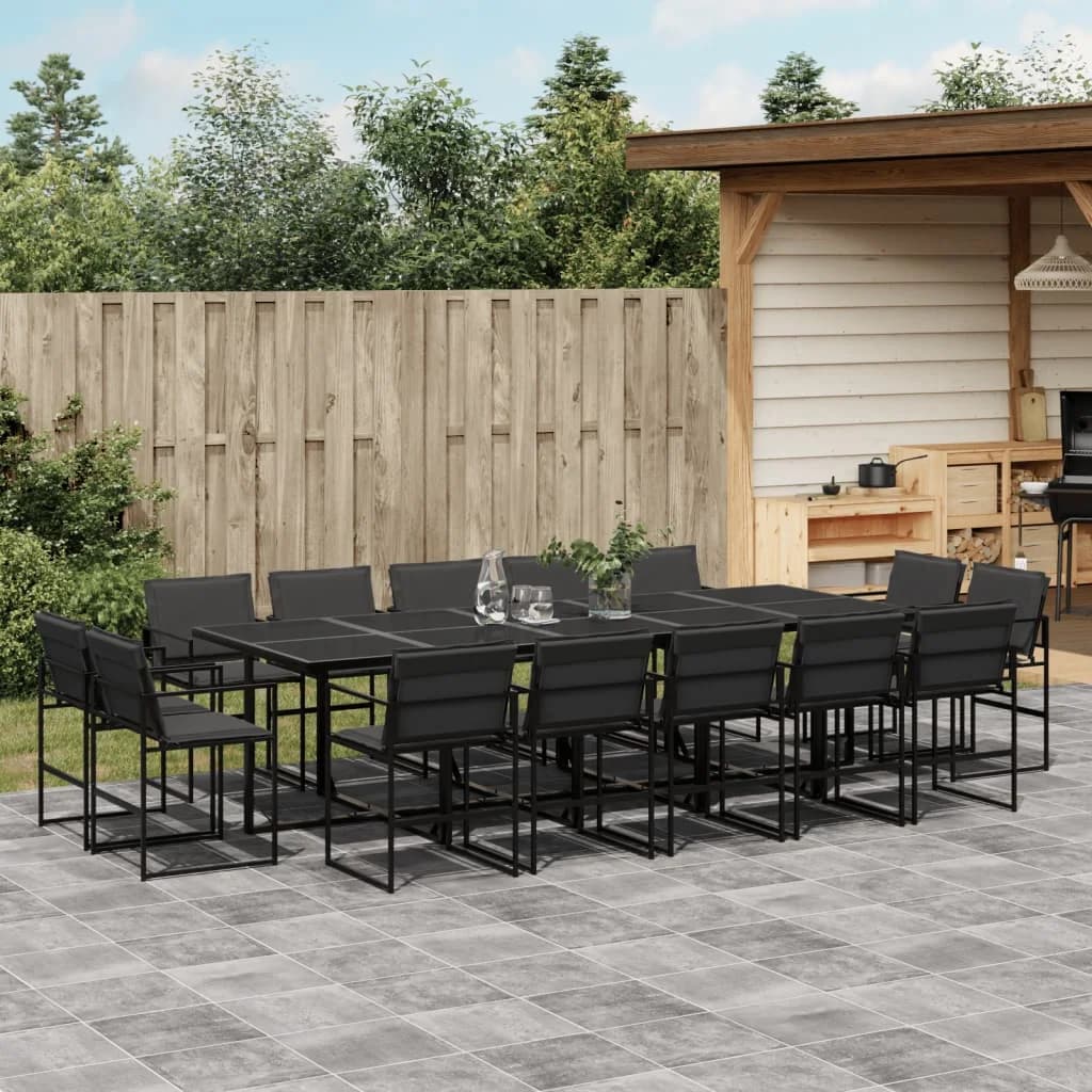 Set da Pranzo da Esterno con Cuscini – Tavolo e Sedie da Giardino Pieghevoli in Textilene e Acciaio Verniciato a Polvere, Design Salvaspazio