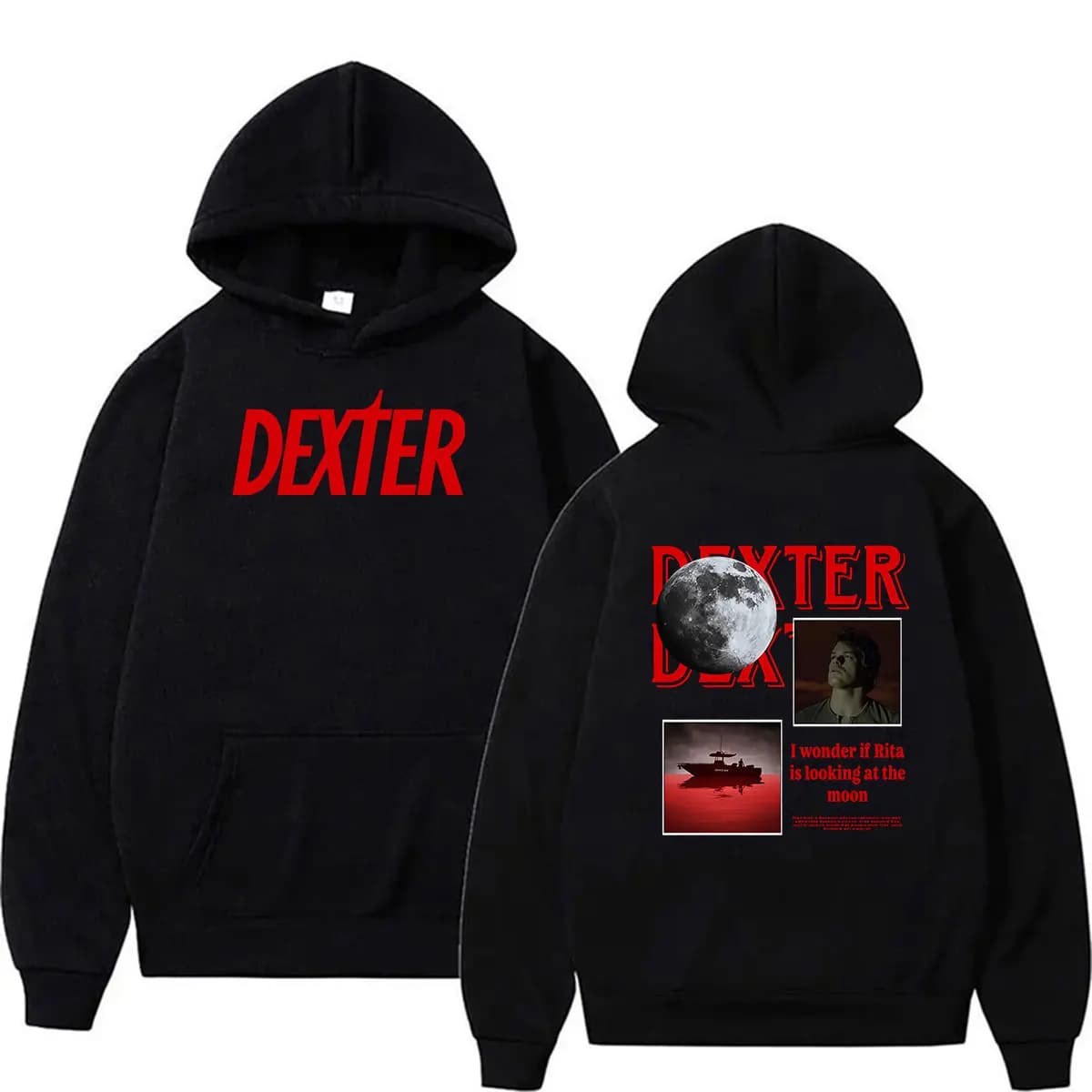 Felpa con Cappuccio Classica Dexter Morgan 2026, Abbigliamento Moda Uomo, Felpa a Maniche Lunghe, Pullover in Pile Largo, Felpe Vintage