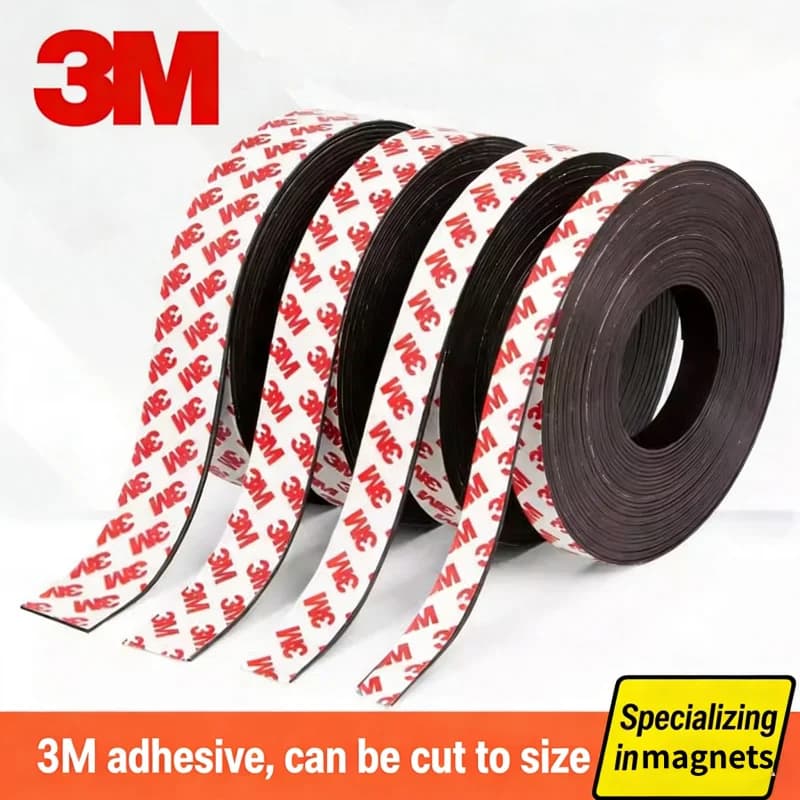 Nastro Adesivo Magnetico 3M, 1M, Spessore 1,5mm, Forte Adesivo 3M, Striscia Magnetica Morbida per Ausili Didattici, Ufficio e Casa