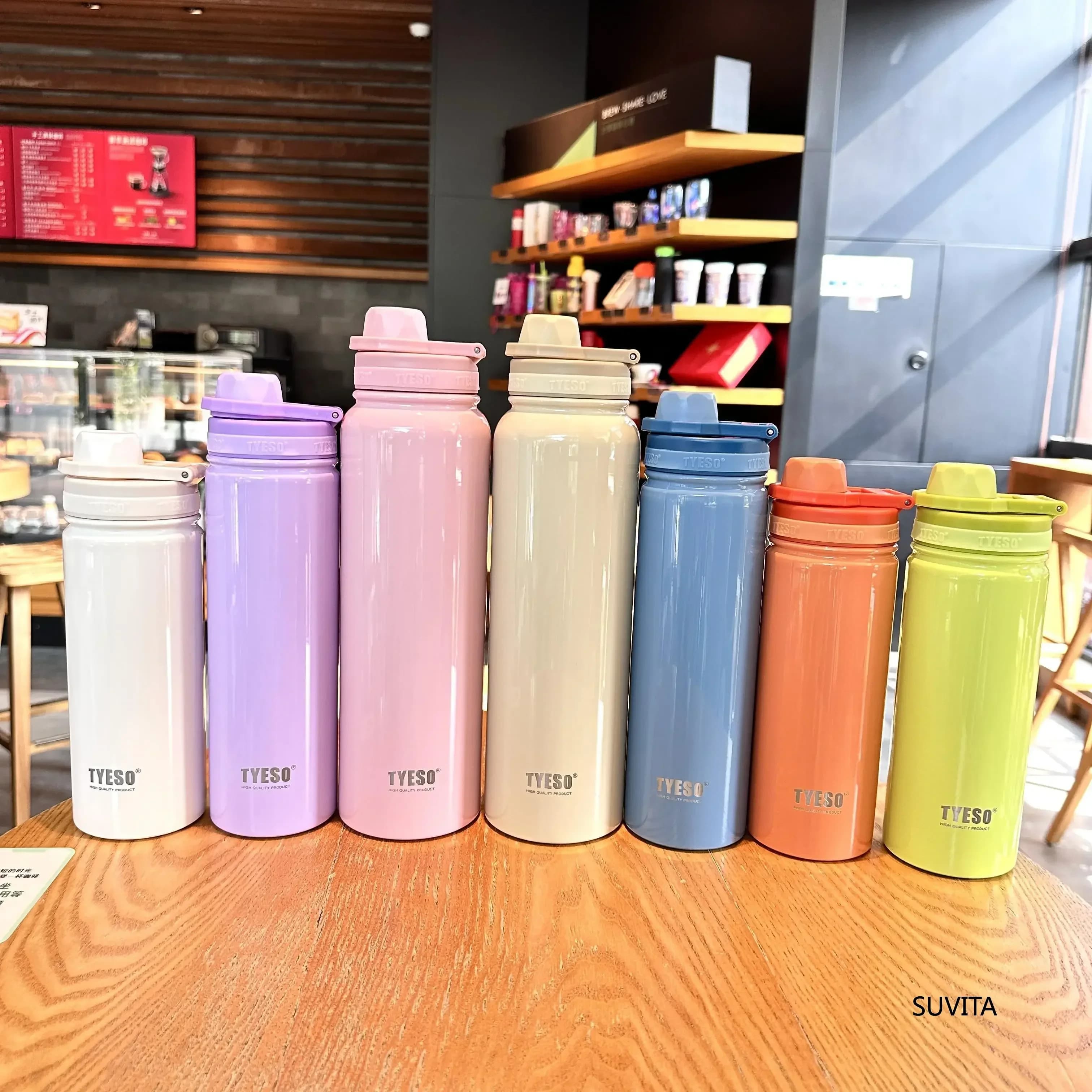Tyeso Thermos in acciaio inossidabile Bottiglia d'acqua Boccetta per vuoto sportiva portatile Mantiene il freddo e il calore Tazza termica Tazza per
