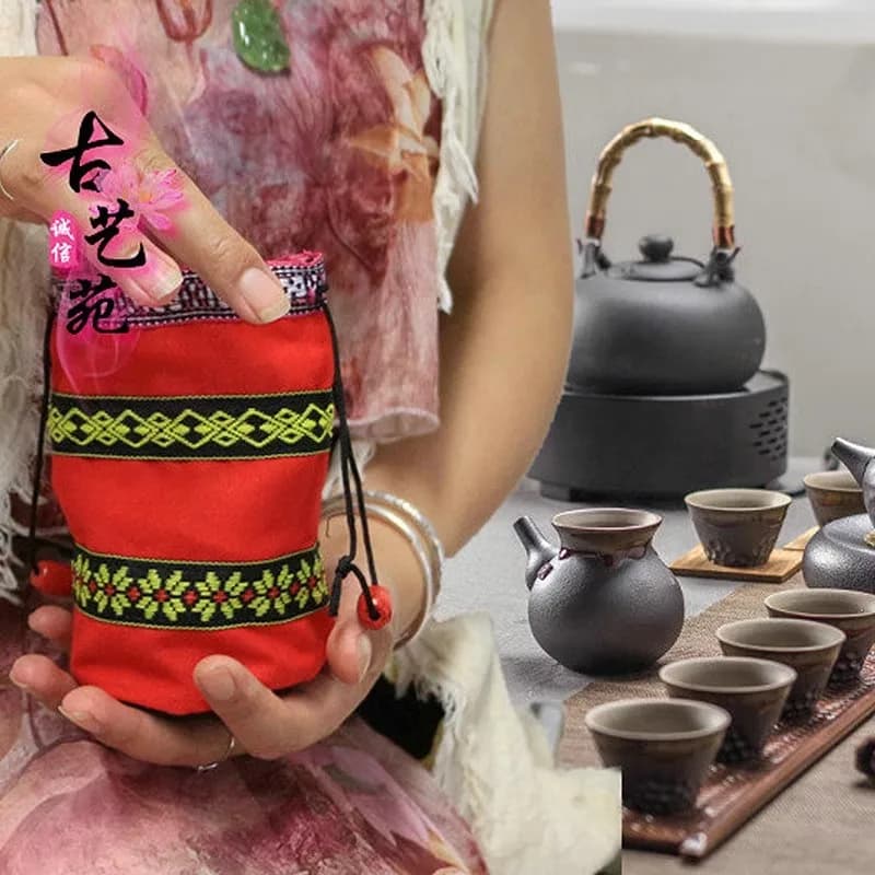 30 Pezzi/Lotto Sacchetti di Cotone Colorati per Tè Pu'er, Artigianato Etnico dello Yunnan, Piccoli Sacchetti Portatili per Conservazione