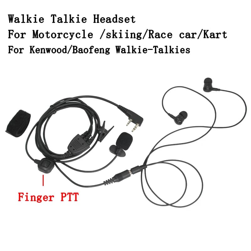 Giro in moto, auto da corsa, cuffia walkie-talkie PTT con dita, cuffia per casco K-head, adatta per Baofeng Quansheng Radio