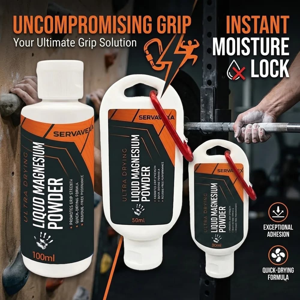 SERVAVEXA Gesso Liquido ad Asciugatura Rapida 100ml/50ml/30ml Polvere di Magnesio Antiscivolo per Palestra Sollevamento Pesi Arrampicata su Roccia