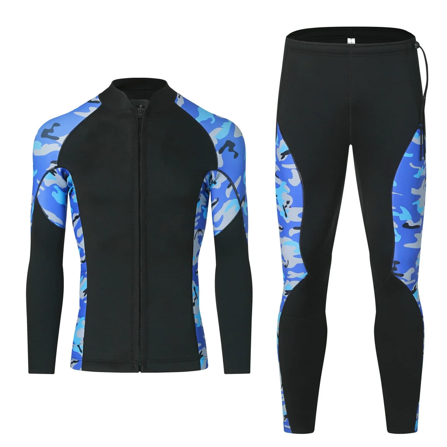 Muta in neoprene da 3 mm Giacca e pantaloni da sub Uomo Donna 2 pezzi Separati Surf Snorkeling Pesca subacquea Costume da bagno termico