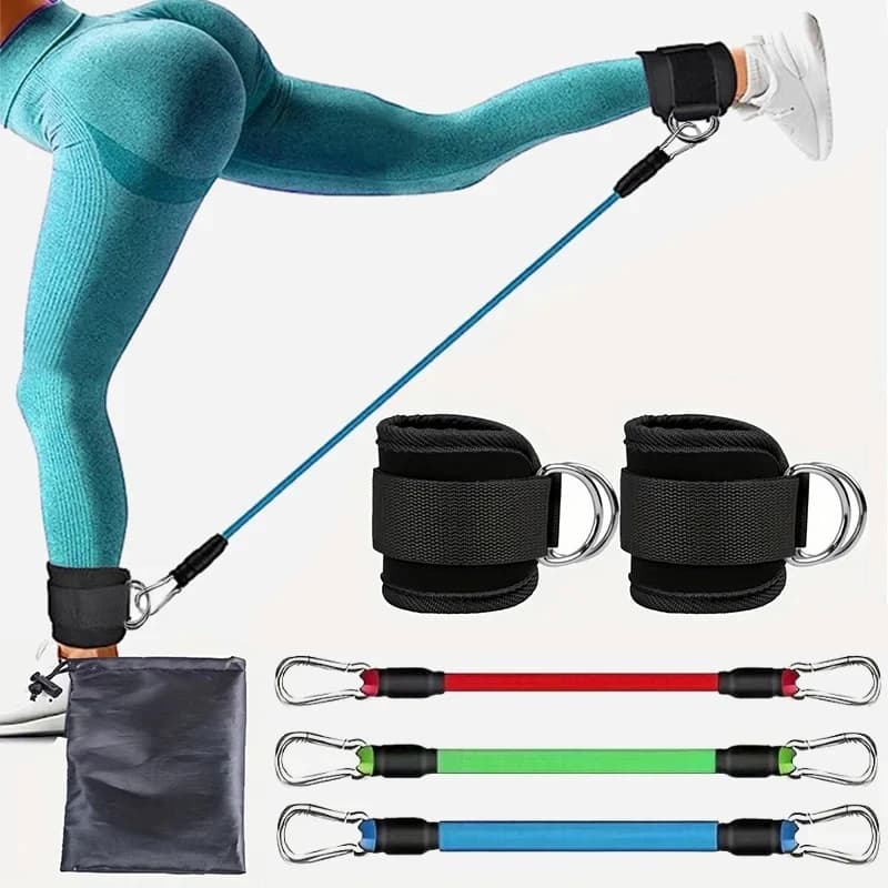 Set di fasce di resistenza Cinghie per caviglie Allenamento Attrezzature per esercizi Fitness Yoga Fasce elastiche per fitness per palestra Uomo e