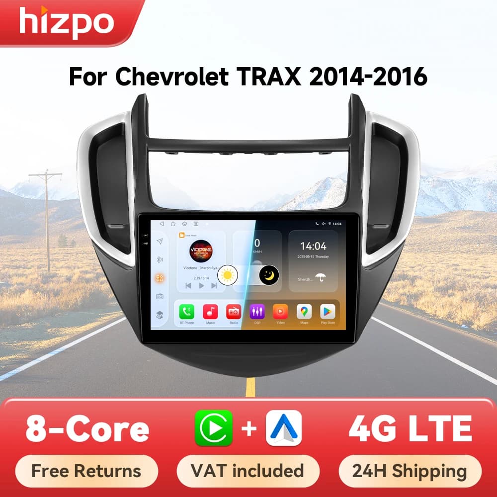 Hizpo per Chevrolet TRAX 2014 - 2016 Autoradio Multimediale Android con GPS, Navigazione Video, Carplay, Schermo RDS, Stereo 2Din