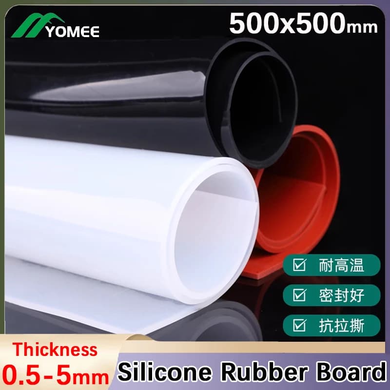 Nero Rosso Trasparente Bordo di Gomma di Silicone Resistente Alle Alte Temperature Foglio di Gomma di Silicone Piatto Zerbino di Spessore 0.5 ~ 5mm