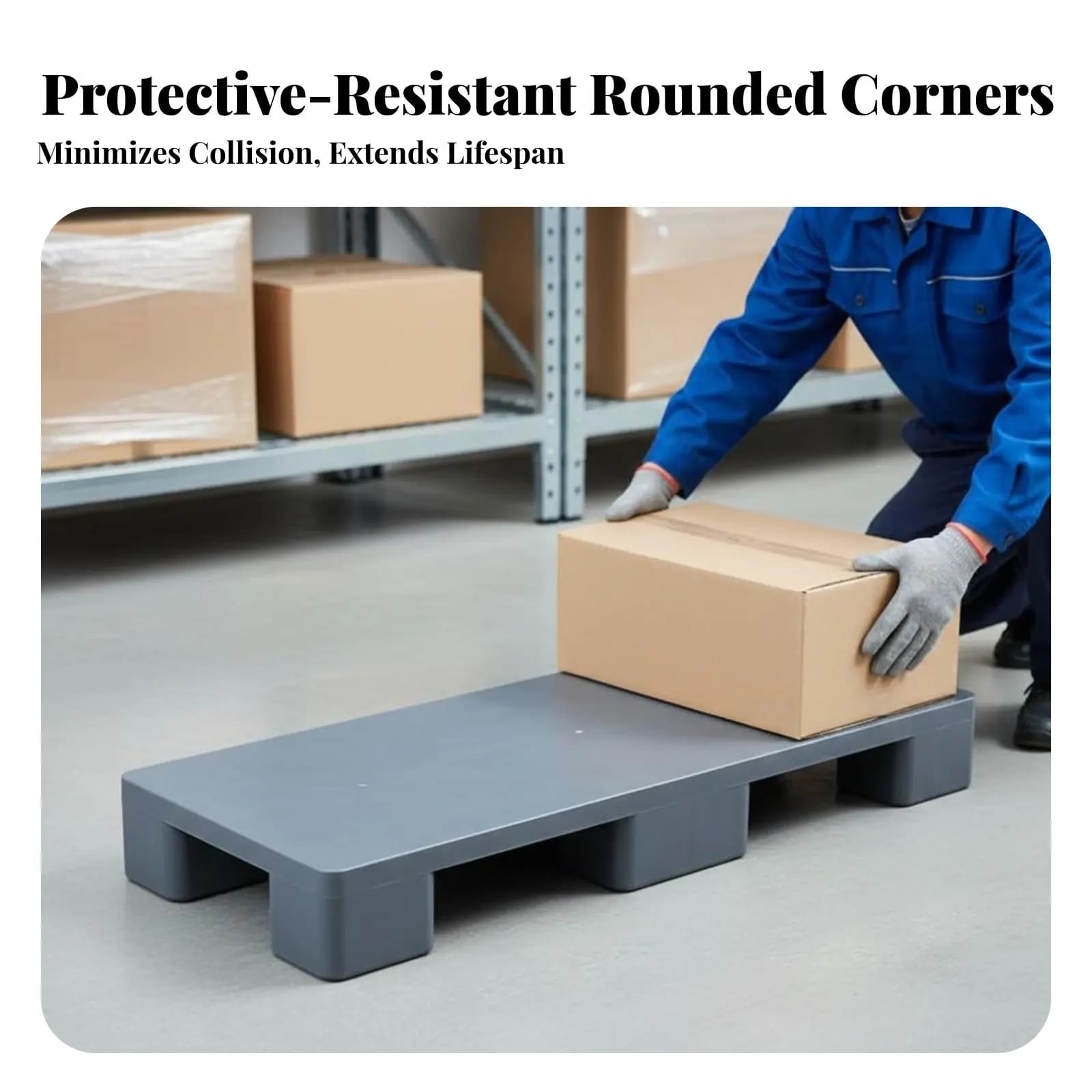 Base di Stoccaggio in Plastica per Pallet, Resistente all'Umidità, Inodore, Antistatica, per Carrelli Elevatori