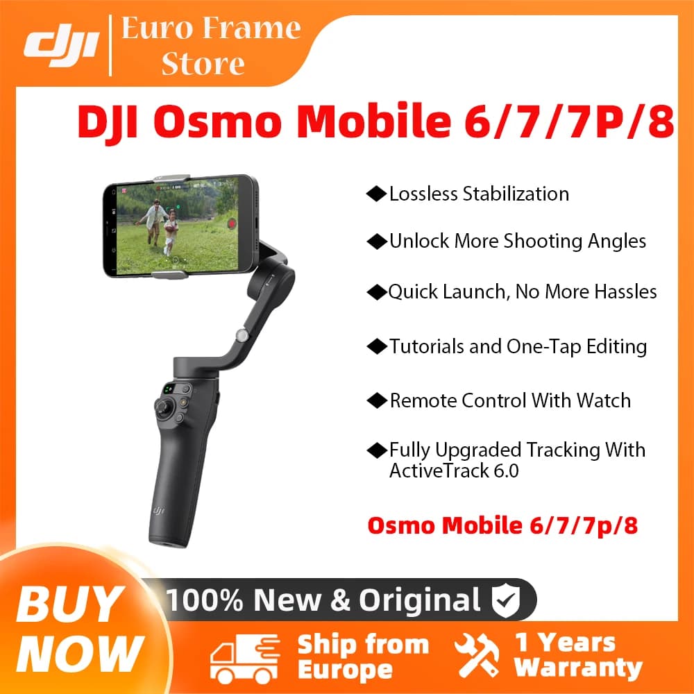 Stabilizzatore portatile DJI Osmo Mobile 6/7/7P/8 a 3 assi con stabilizzatore attivo, asta di estensione integrata, marca originale, disponibile in