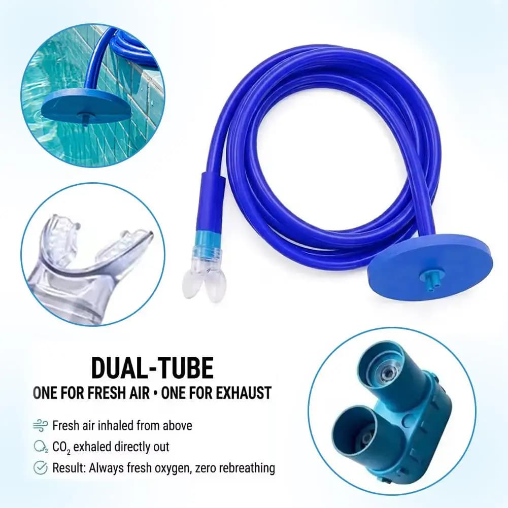 Nuovo Snorkel a Tubo Asciutto Completo per Snorkeling, Lunghezze 1m, 1.5m, 2m, 3m, Design Pieghevole Anti-Soffocamento per Allenamento di Nuoto,