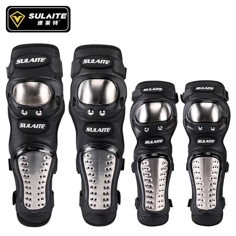 Ginocchiera per ginocchio in acciaio inossidabile per moto per uomo protezione sportiva protettiva MTB Racing Motocross Protector Gear Riding