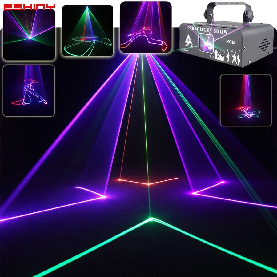 DM500 Animazione RGB Laser Beam Linee Stage Disco Light DJ Party Modello Proiettore Scansioni DMX Dance Bar Spettacolo di Natale G21