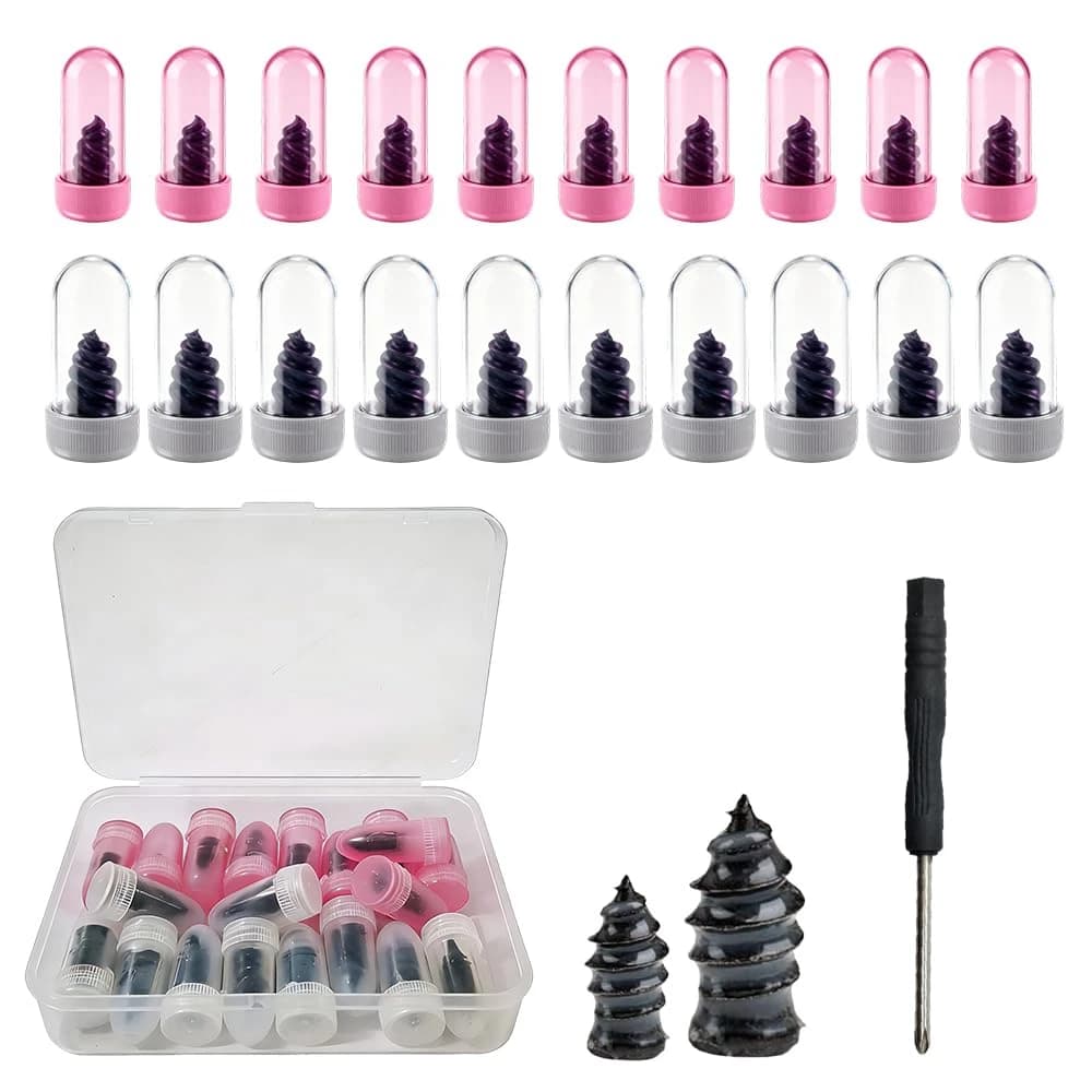 20 viti autofilettanti in gomma per riparazione pneumatici, viti in silicone per auto, tappi per pneumatici, viti in gomma cementata per riparazione