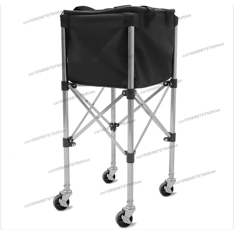 Carrello Portatile in Acciaio Inossidabile per Palline da Tennis, Carrello per Allenatore, Porta Palline, Cesto per Palline, Carrello Multi-palla di