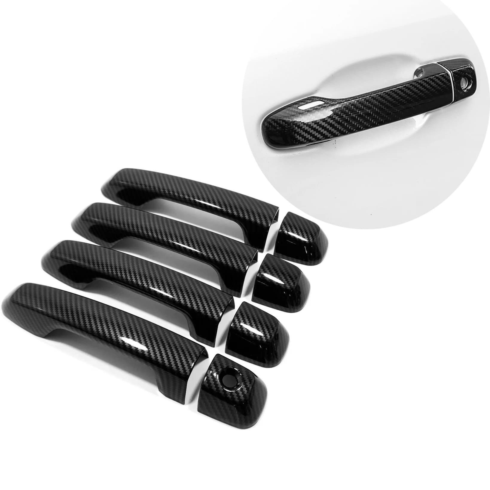 Maniglia della porta in fibra di carbonio Copertura intestinale per Toyota Land Cruiser Prado 150 2010-2020 Land Cruiser 200 LC200 2016-2021 Accessori