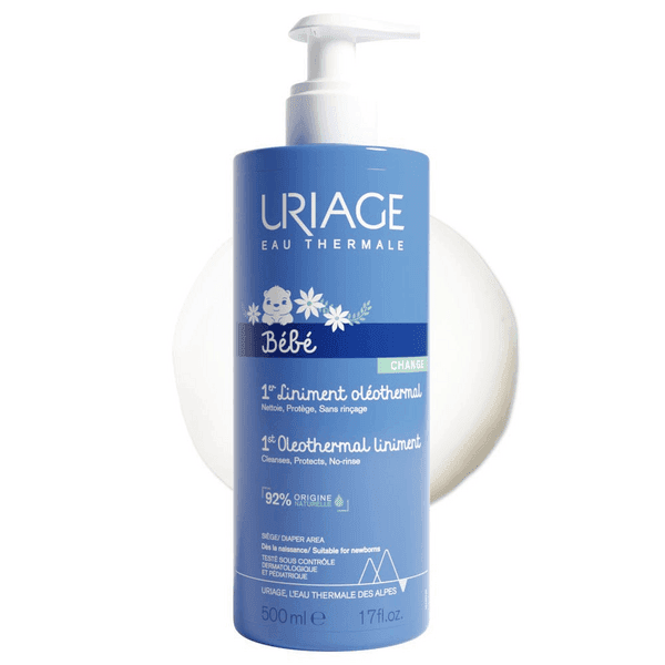 Uriage Bébé 1° Linimento Oleo-Termale 500 ml Detergente Senza Risciacquo Pannolino Per Neonati e Bambini