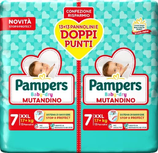 Pampers Baby Dry Pannolino Mutandina Duo Downcount XXL 26 Pezzi