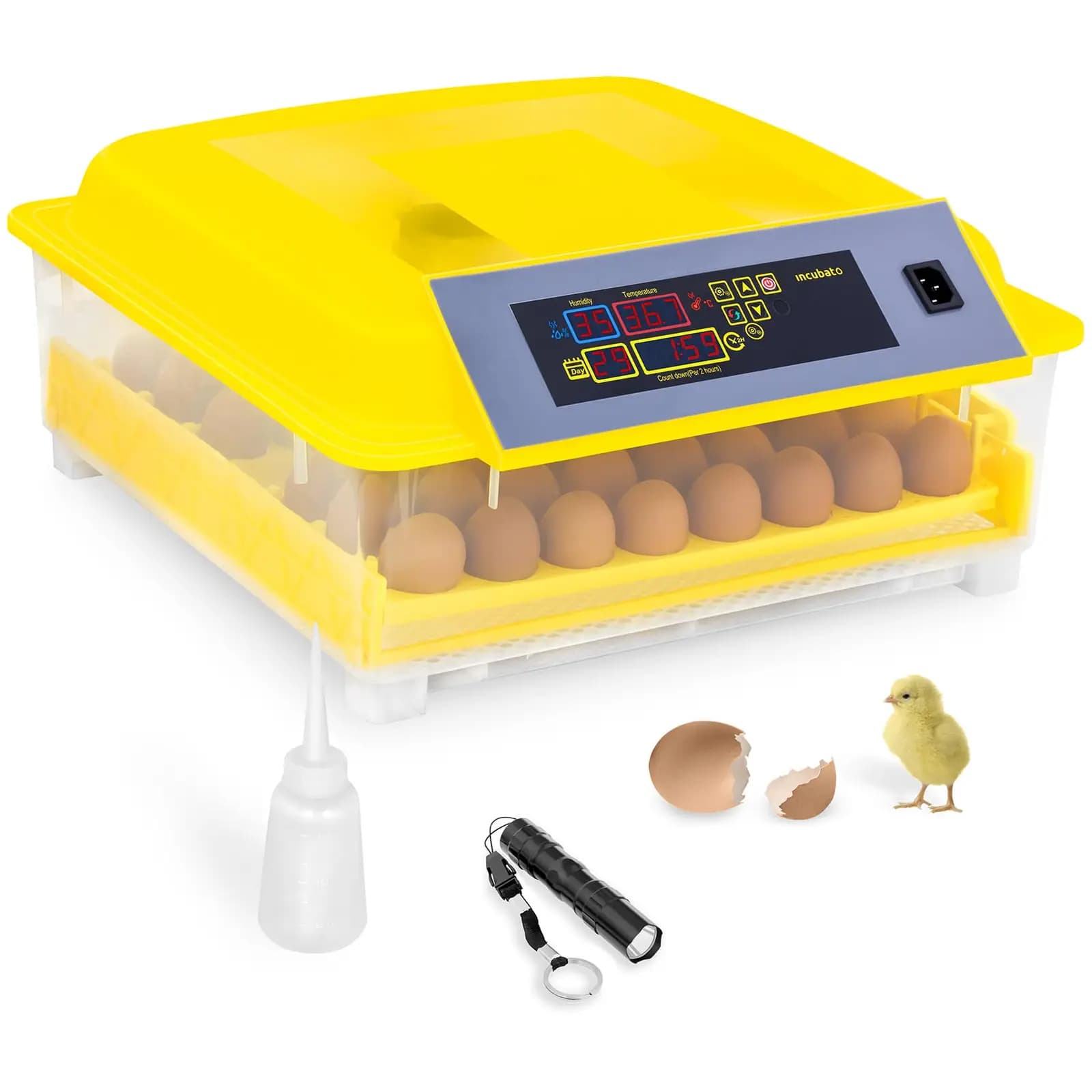 Incubatrice per Uova 48 Uova Lampada Sperauova e Distributore d’Acqua Inclusi Completamente Automatica - Incubatrice per Uova Professionale by
