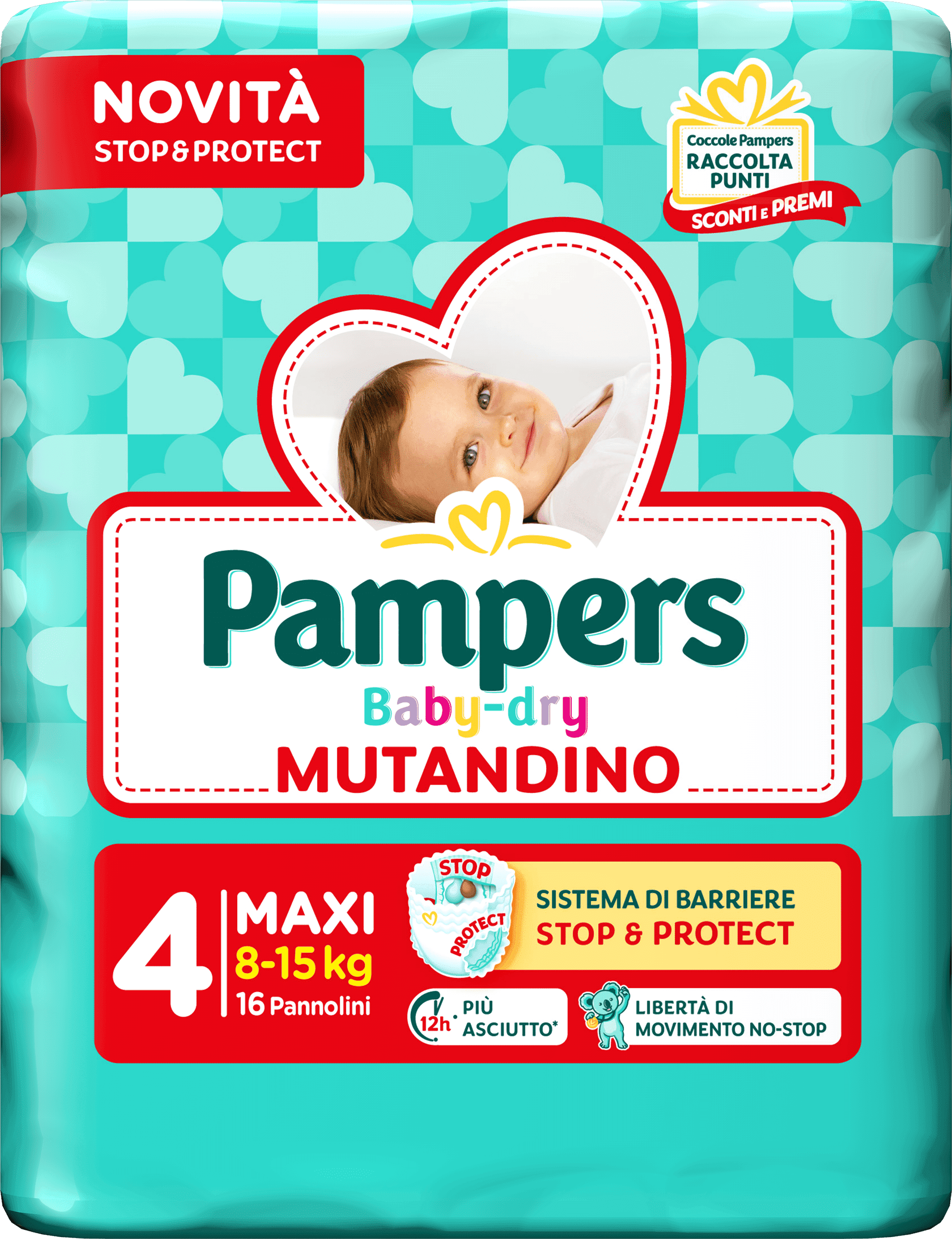 Pampers Baby Dry Pannolino Mutandina Maxi Small Pack 16 Pezzi
