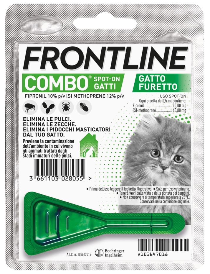 Frontline Combo Gatti X1 Antiparassitario Contro Pulci, Zecche E Pidocchi