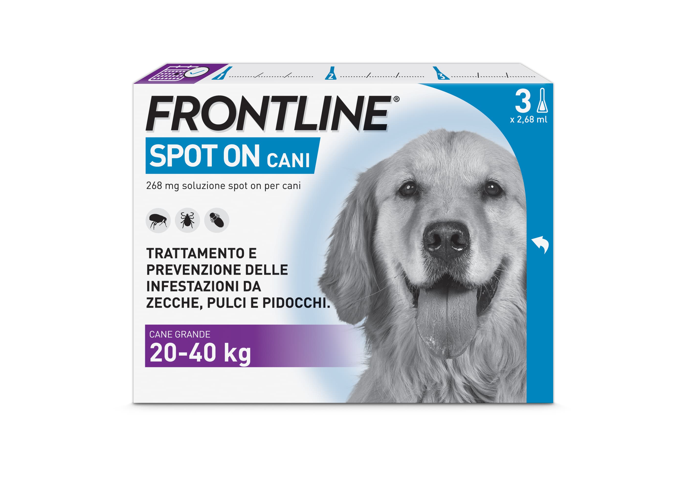 Frontline Spot On Cani X3 Antiparassitario Contro Pulci, Zecche E Pidocchi (20-40Kg)