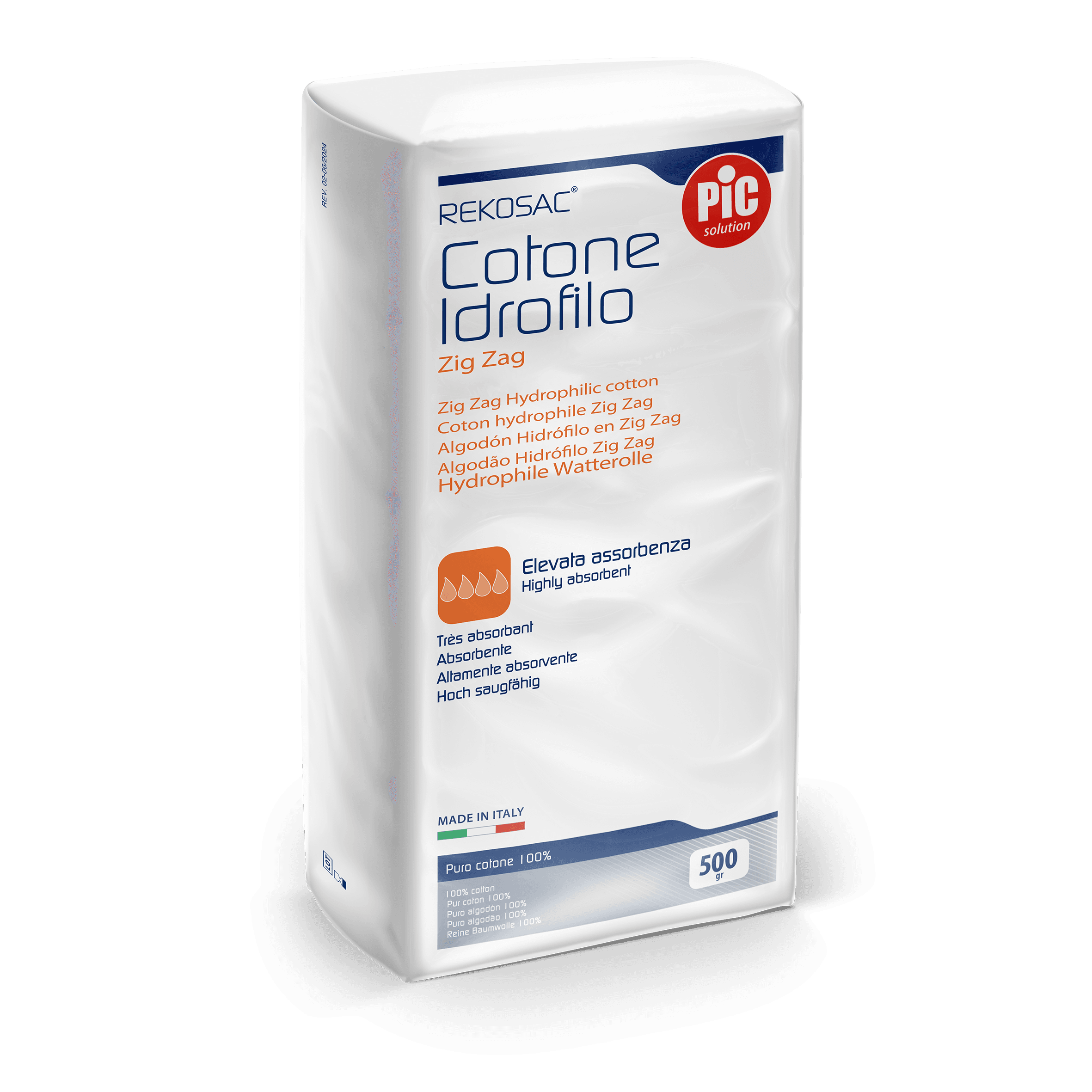 Pic Cotone Idrofilo Ovatta Zig Zag Rekosac 500 g