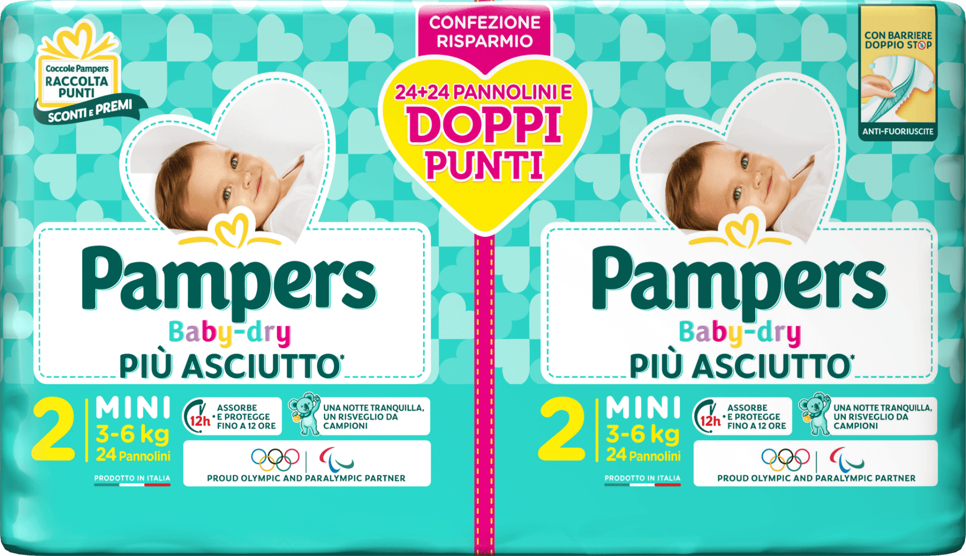 Pampers Baby Dry Pannolino Duo Downcount Mini 48 Pezzi