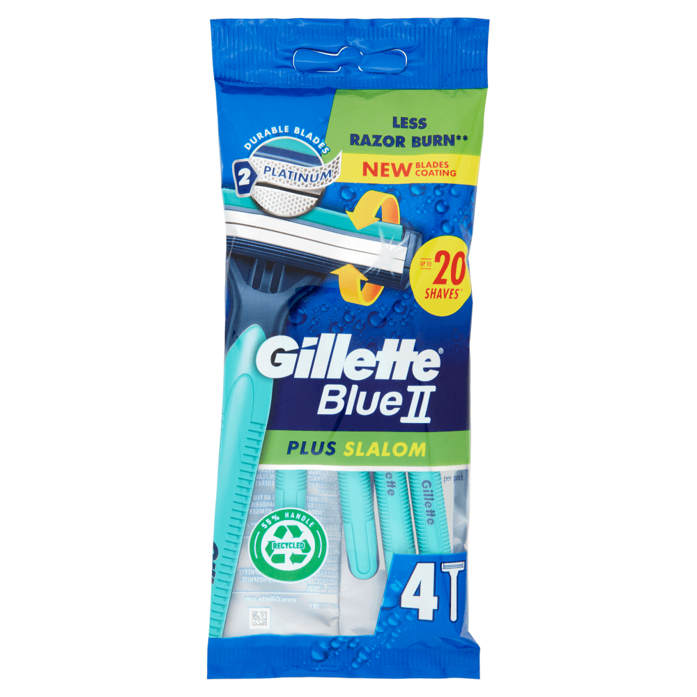 Gillette Blue II Plus Slalom Rasoio 4 pz