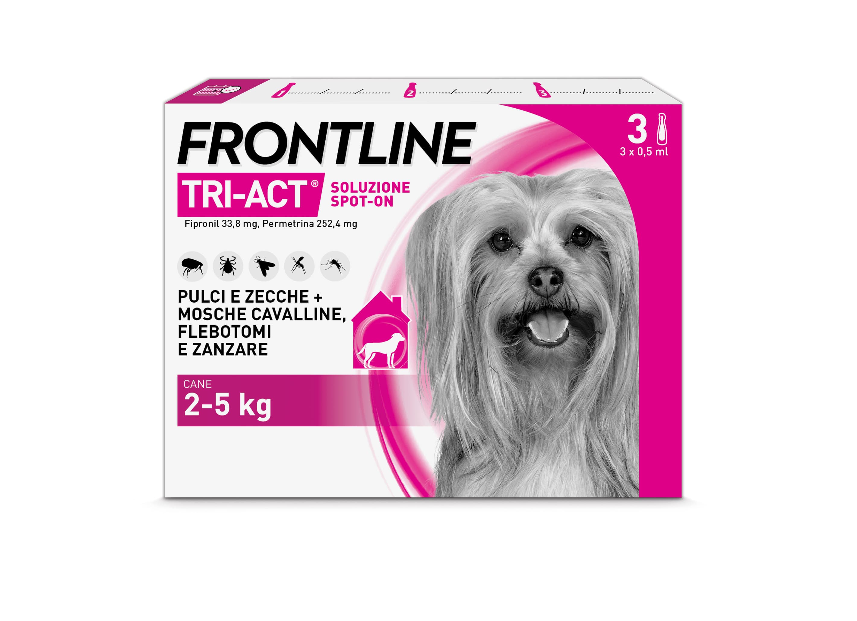 Frontline Tri-Act X3 Antiparassitario Per Cani Contro Parassiti E Insetti Volanti (2-5Kg)