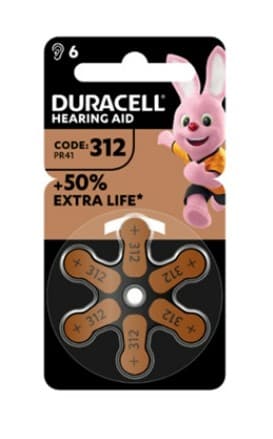 Duracell Easytab 312 Marrone 6 Batterie