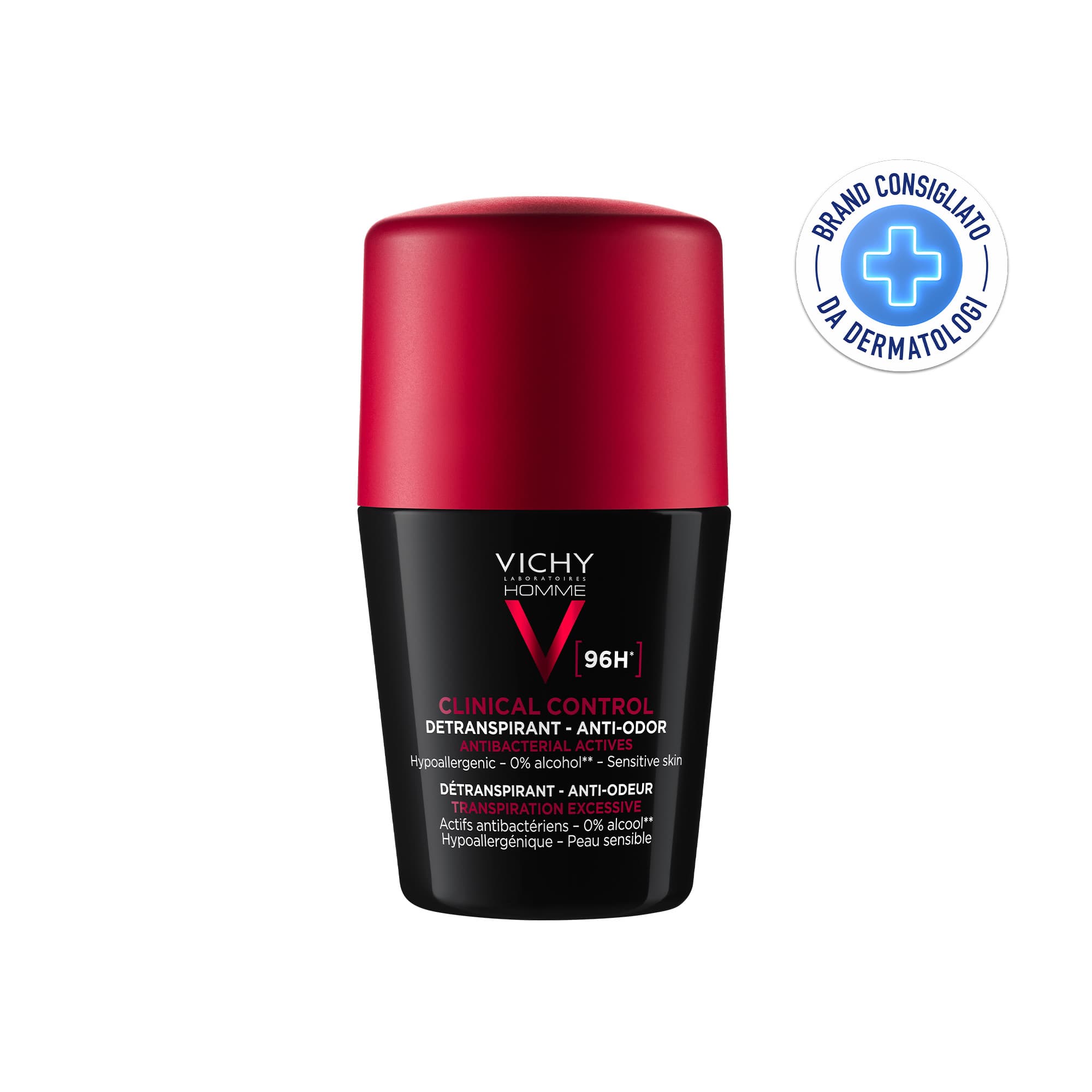 Vichy Homme Clinical Control Deodorante Roll-On 96h 50 Ml