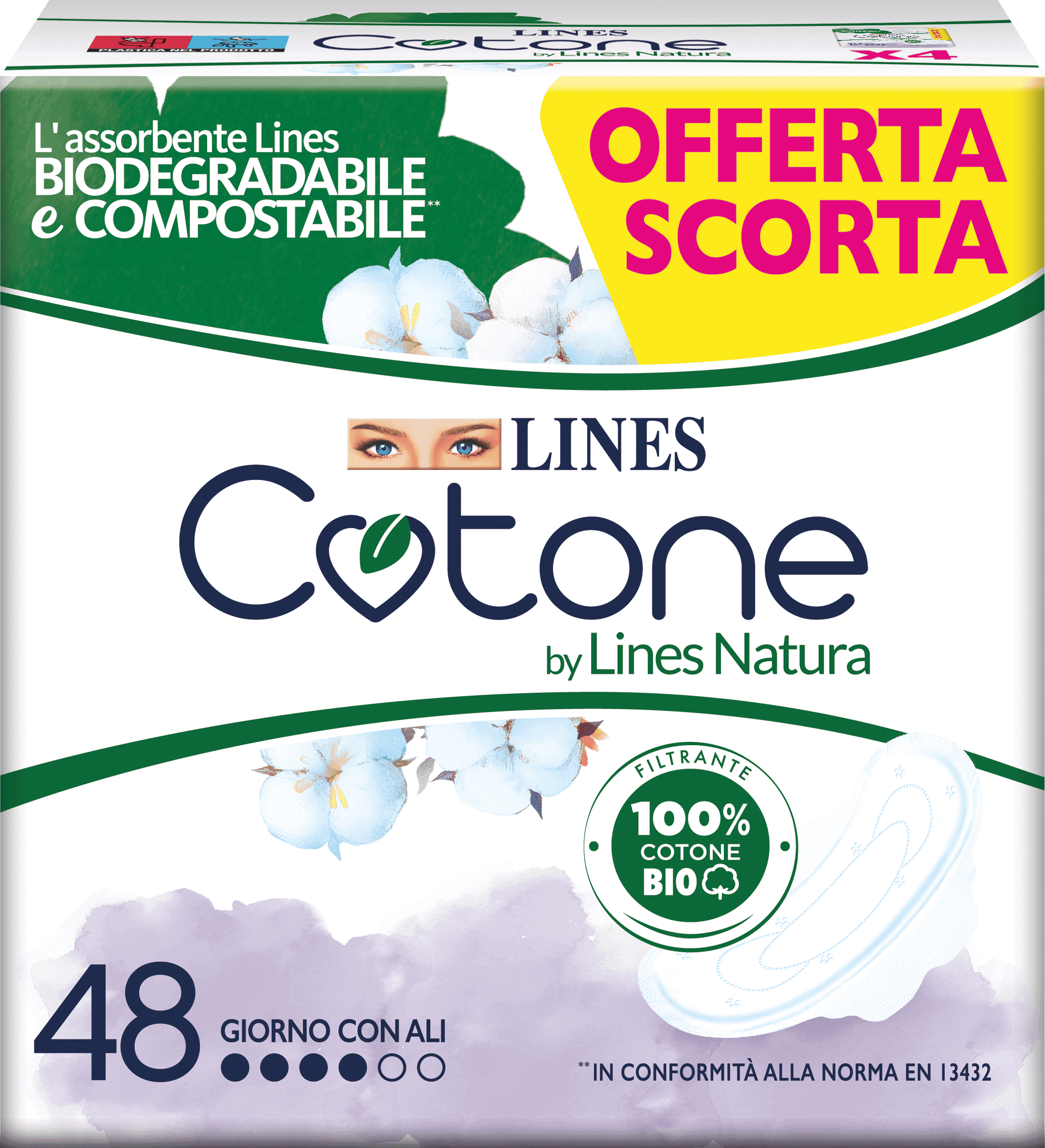 Lines Quadripack Cotone Ali X 40+8