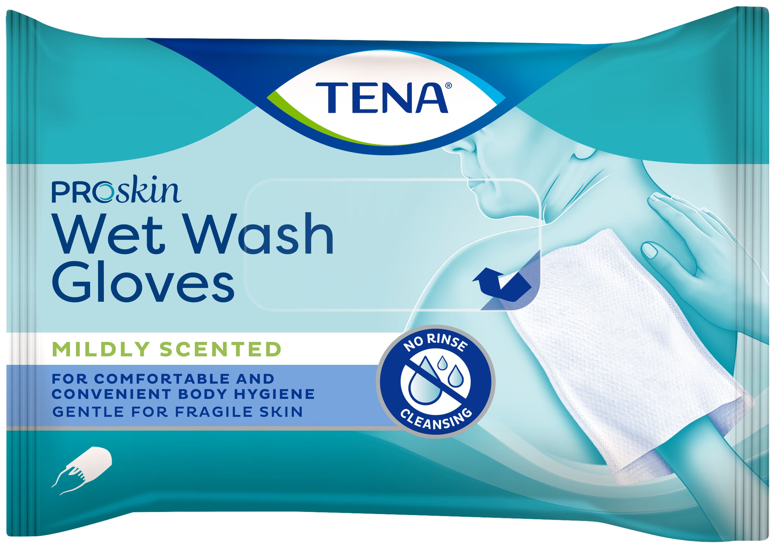 Tena Wet Wash Glove Guanti Per La Pulizia Quotidiana Del Corpo 8 Pezzi