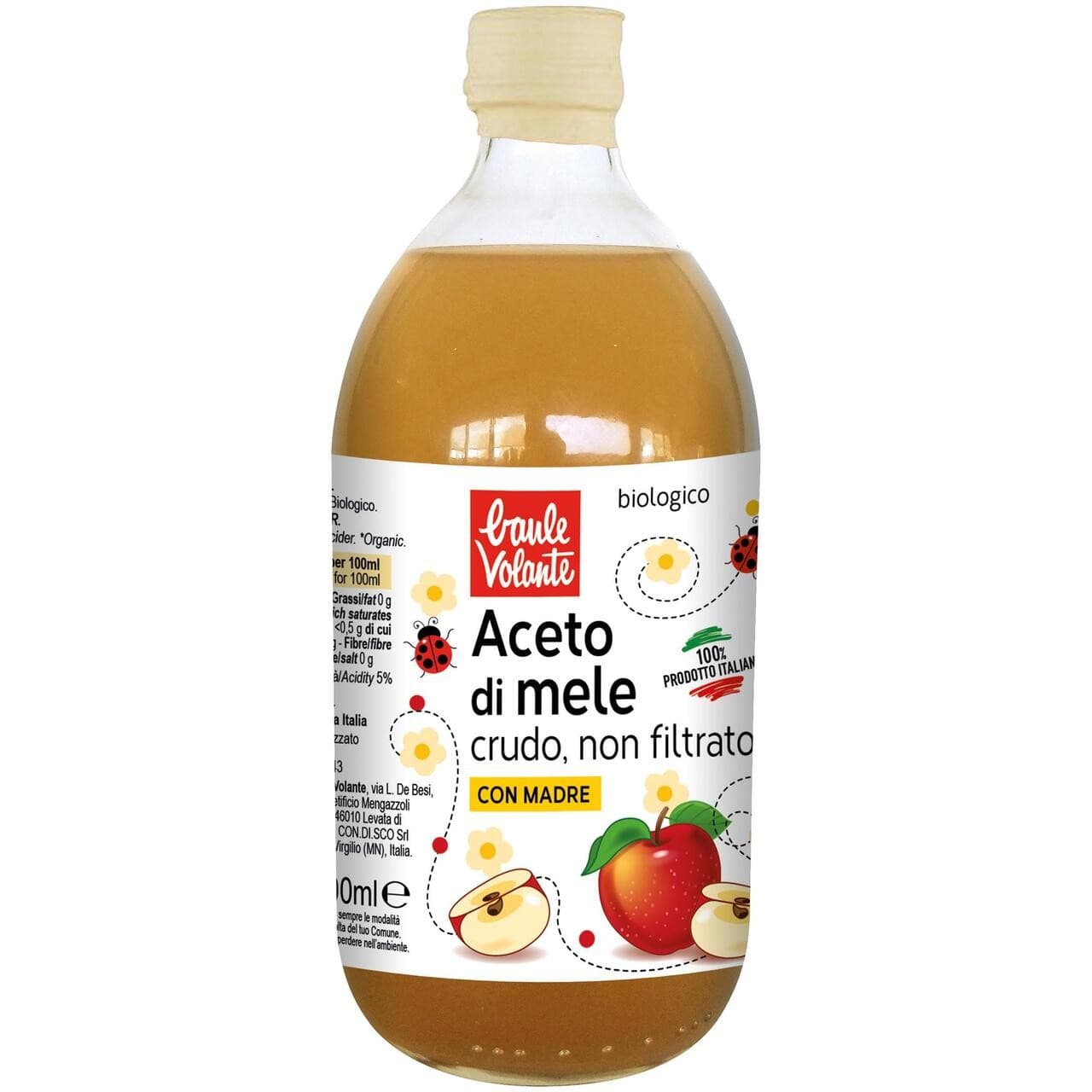 Baule volante - aceto di mele bio non filtrato 500 ml