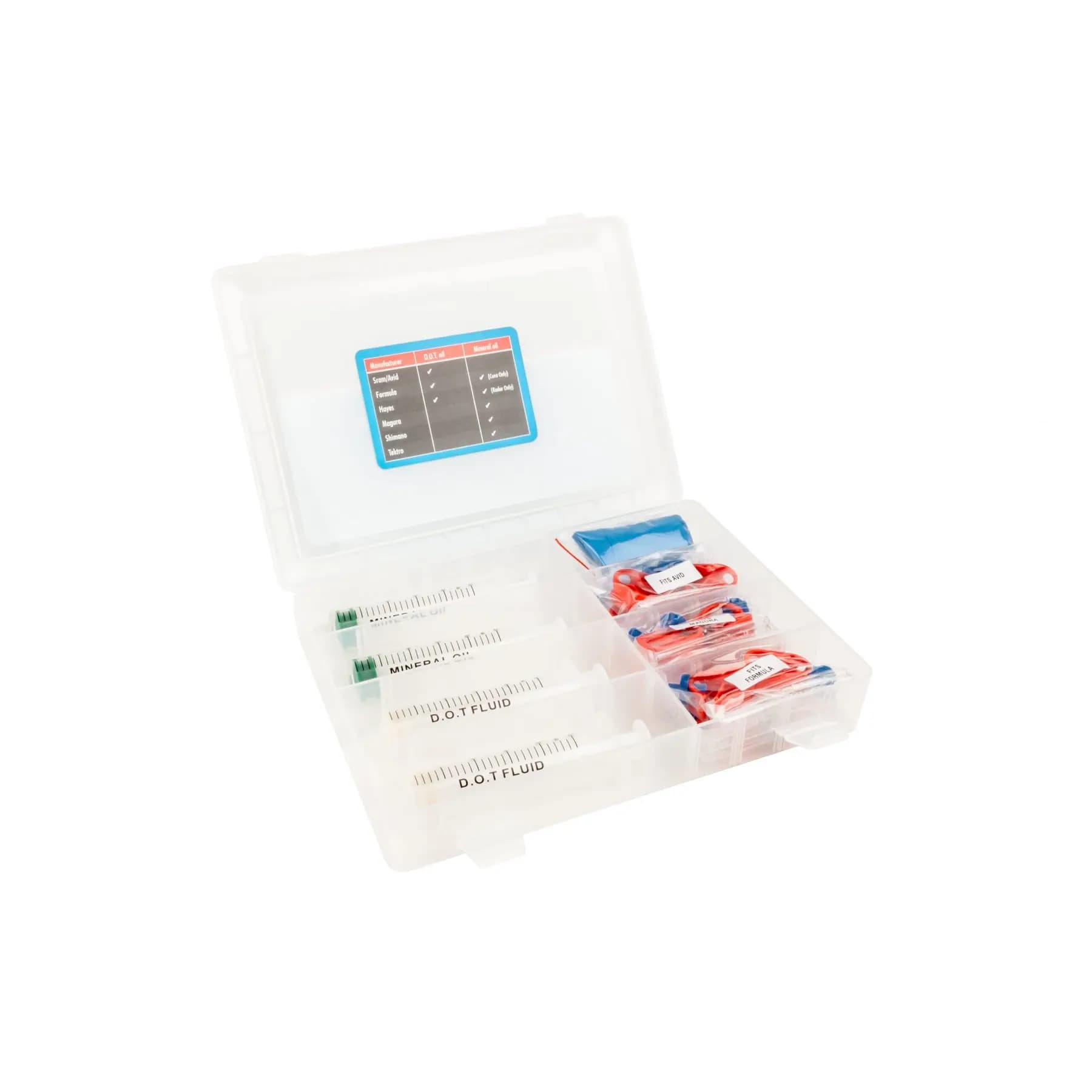 Kit di spurgo freni per olio minerale e dote con 7 punte diverse Elvedes