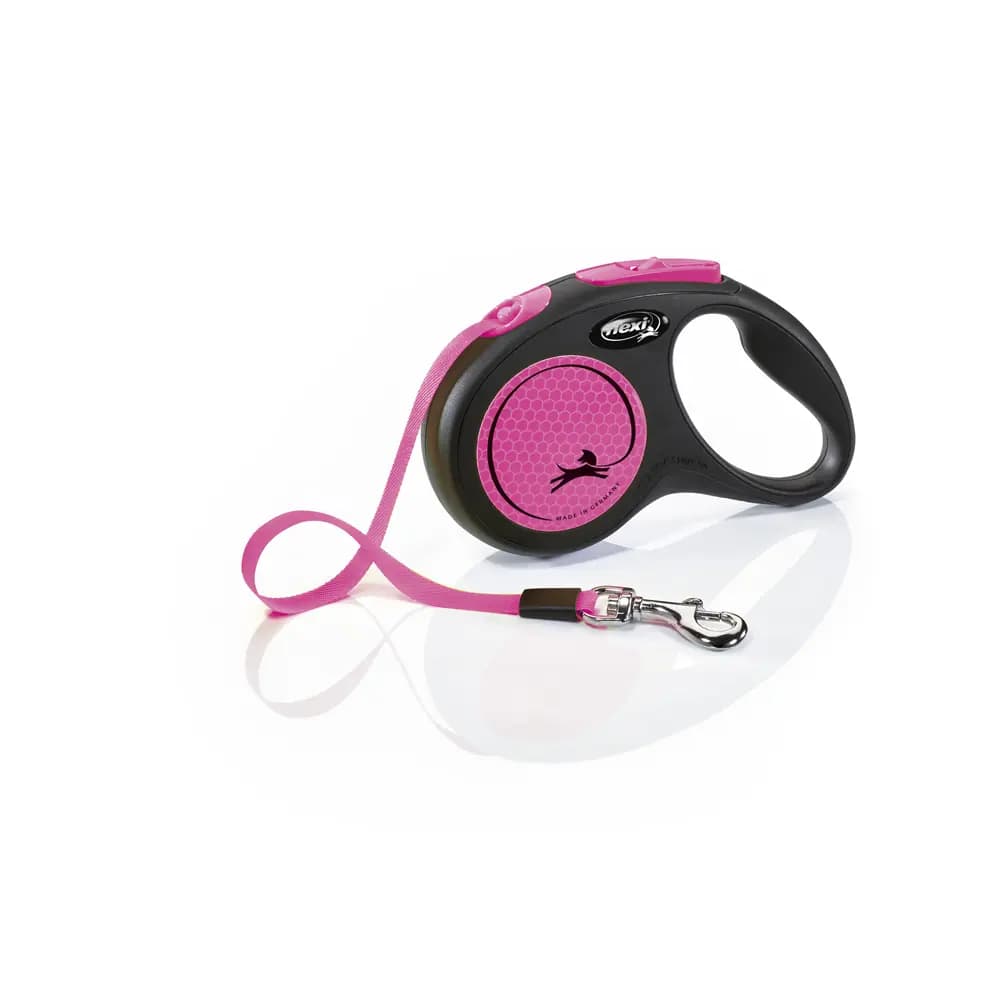 Guinzaglio per cani in fettuccia Nobby Pet Flexi New Neon