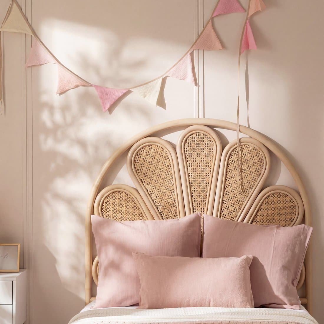 Testiera in rattan naturale per letto da 90 Bloom