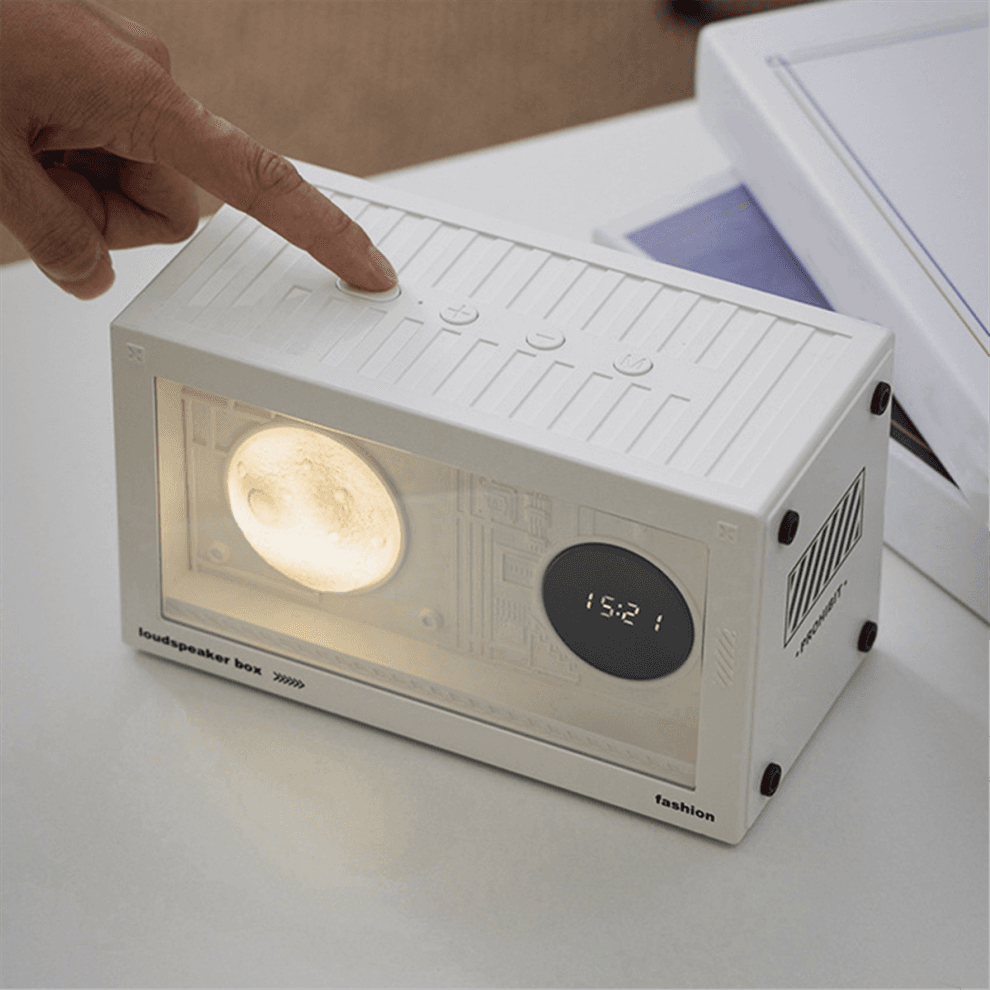 Radiosveglia da Comodino Planet con Caricatore USB, Altoparlante Bluetooth, Nero