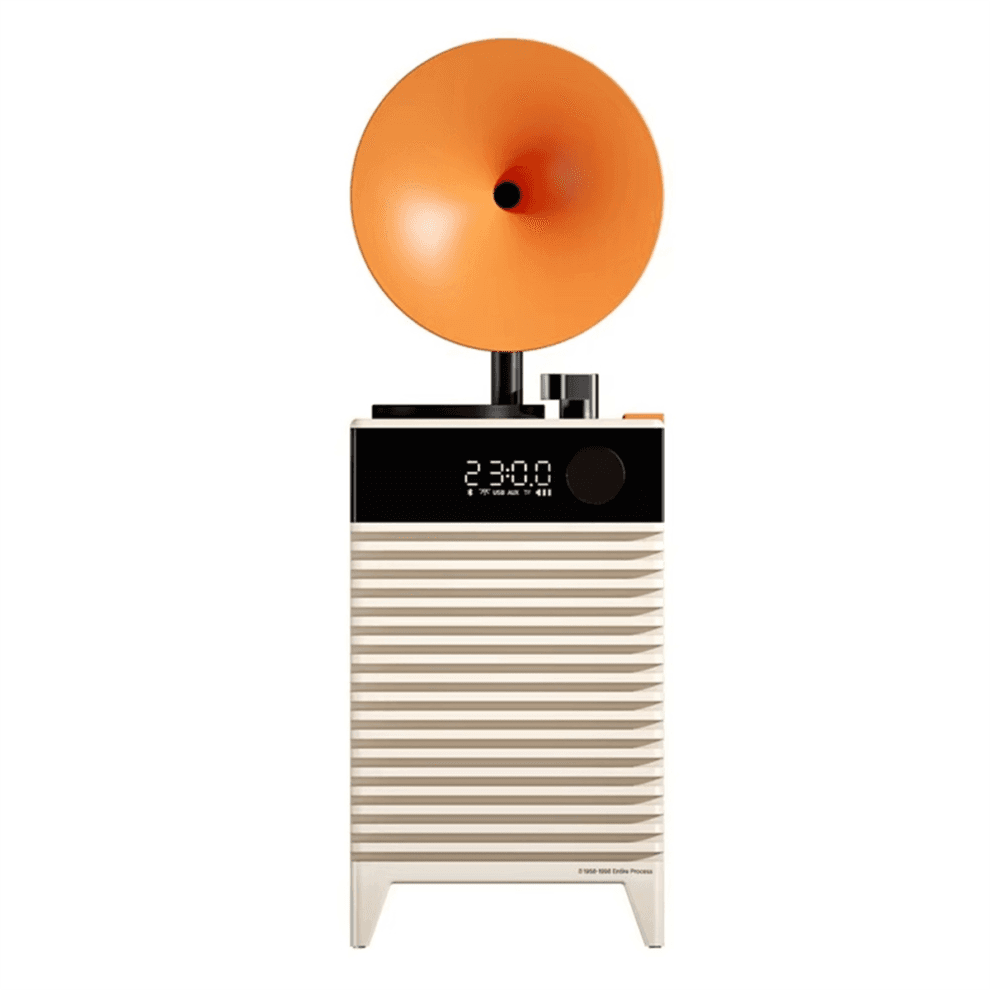-202 Retro Bluetooth Speaker Wireless Esterno Bass Subwoofer LED Orologio Suono Chiamata Vivavoce Music Box TF AUX Player B