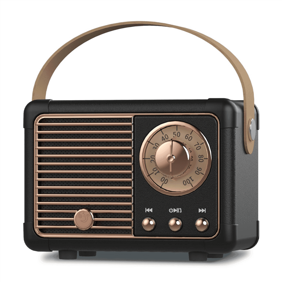 Altoparlante Bluetooth Retrò, Arredamento Vintage, Piccolo Wireless per Cucina, Scrivania, Camera da Letto, Ufficio, Esterno