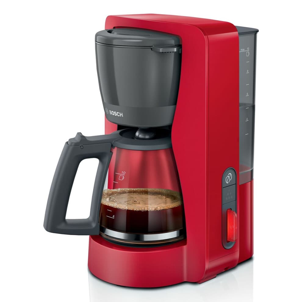 Cafetera a Filtro - BOSCH - TKA3M134 MyMoment - Rossa - caraffa in vetro - funzione Aroma Plus - mantenimento caldo fino a 60 min