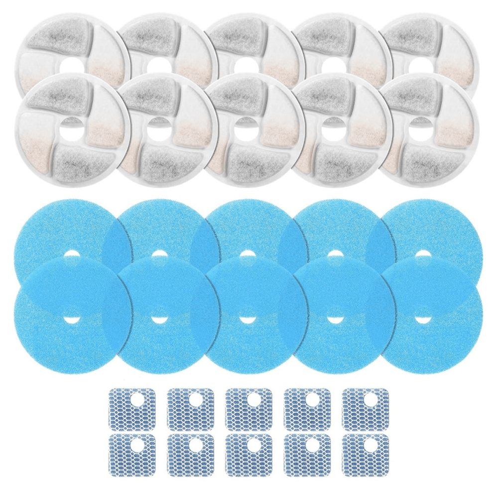 10Set Filtro di ricambio per fontana per gatti Square 2.2L/73oz Tripla filtrazione per animali domestici